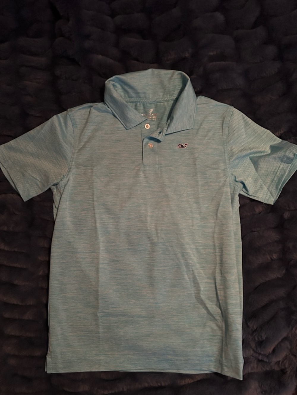 Vineyard Vines Sankaty St. Jean stripe turquoise performance Polo Shirt youth S